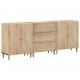 Sonata H Странични шкафове 3 бр 60x33x75 см манго масивно дърво