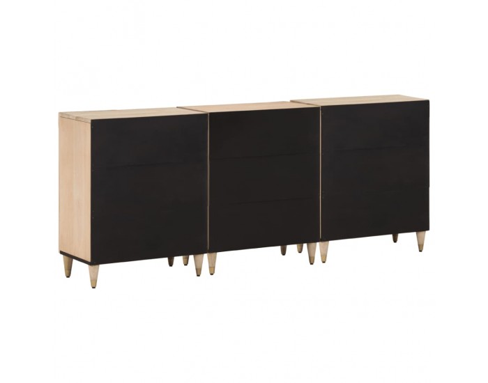 Sonata H Странични шкафове 3 бр 60x33x75 см манго масивно дърво