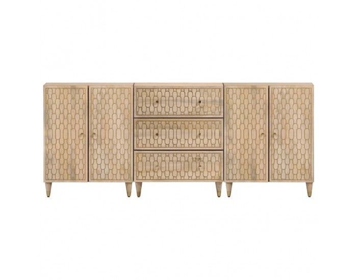 Sonata H Странични шкафове 3 бр 60x33x75 см манго масивно дърво