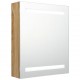 Sonata H LED шкаф с огледало за баня, цвят дъб, 50x14x60 см