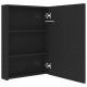 Sonata H LED шкаф с огледало за баня, сияйно черно, 50x13x70 см