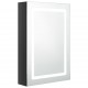 Sonata H LED шкаф с огледало за баня, сияйно черно, 50x13x70 см