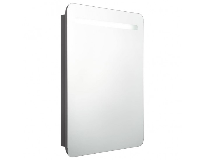 Sonata H LED шкаф с огледало за баня, сив, 60x11x80 см