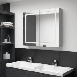 Sonata H LED шкаф с огледало за баня, бетонно сив, 80x12x68 см - Baie