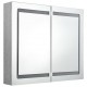 Sonata H LED шкаф с огледало за баня, бетонно сив, 80x12x68 см