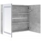 Sonata H LED шкаф с огледало за баня, бетонно сив, 80x12x68 см