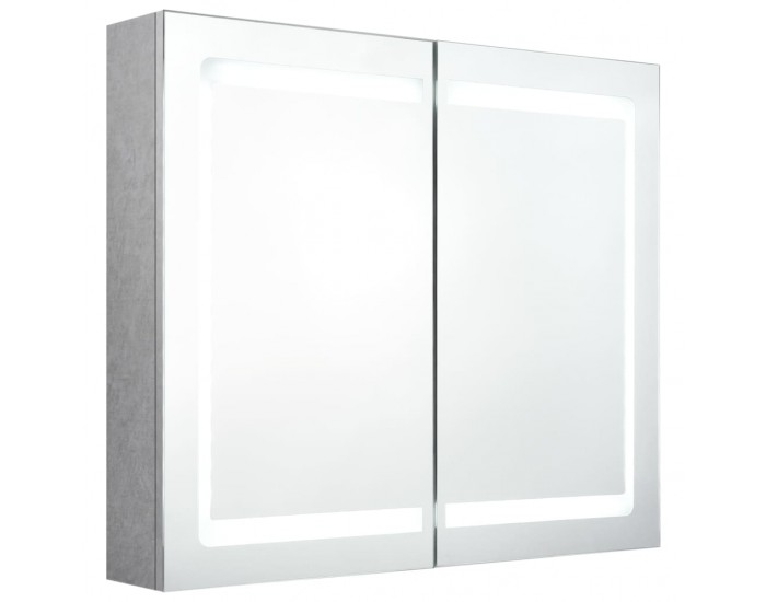 Sonata H LED шкаф с огледало за баня, бетонно сив, 80x12x68 см