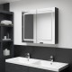 Sonata H LED шкаф с огледало за баня, сияйно черно, 80x12x68 см