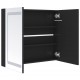 Sonata H LED шкаф с огледало за баня, сияйно черно, 80x12x68 см