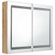 Sonata H LED шкаф с огледало за баня, цвят дъб, 80x12x68 см