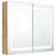 Sonata H LED шкаф с огледало за баня, цвят дъб, 80x12x68 см