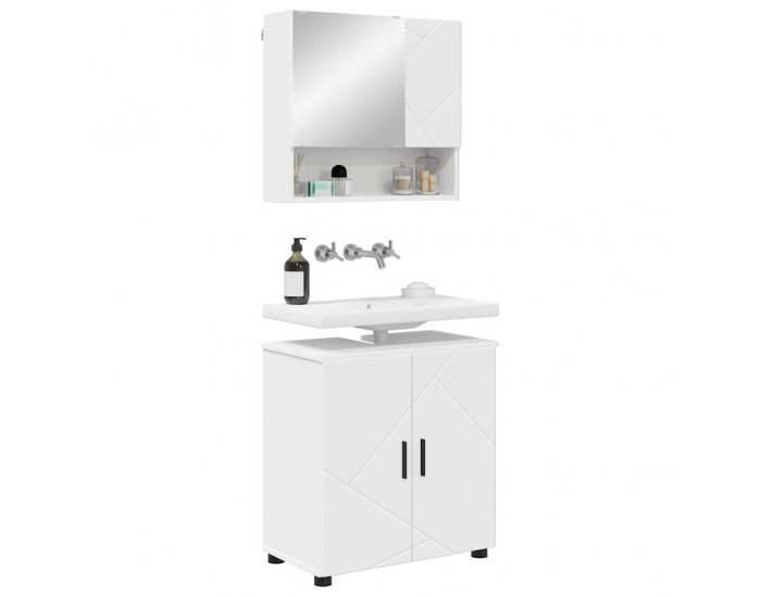 Sonata H Комплект мебели за баня с врата 2 pcs Бяло 61 x 35 x 64 см