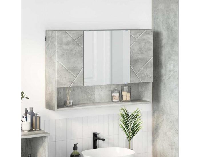 Sonata H Шкаф с огледало за баня с врата Бетонно сиво 80 x 17 x 55 см