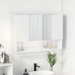 Sonata H Шкаф с огледало за баня Бяло Със Силен Гланц 80 x 17 x 55 см - Dulapuri de baie