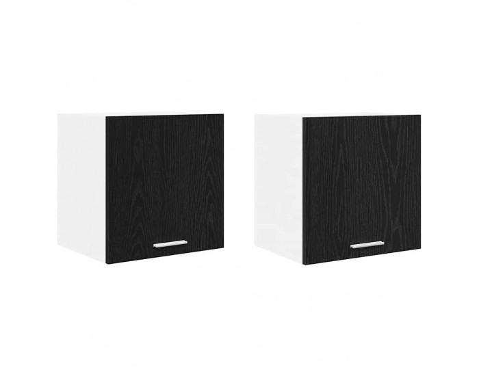 Sonata H Висящ шкаф с рафт Riga 2 pcs Черен дъб и бяло 40 x 31 x 40 см