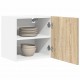 Sonata H Висящ шкаф с рафт Riga 2 pcs Сонома дъб и бяло 40 x 31 x 40 см