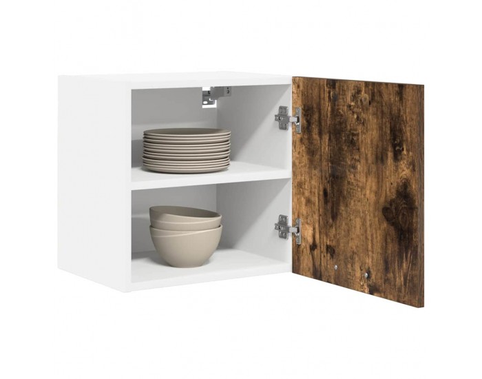 Sonata H Висящ шкаф с рафт Riga 2 pcs Димящ дъб и бяло 40 x 31 x 40 см