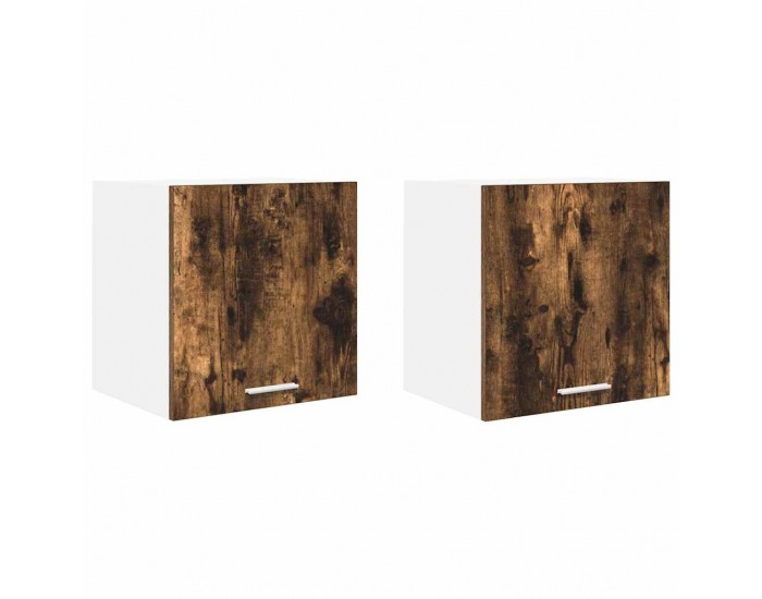 Sonata H Висящ шкаф с рафт Riga 2 pcs Димящ дъб и бяло 40 x 31 x 40 см