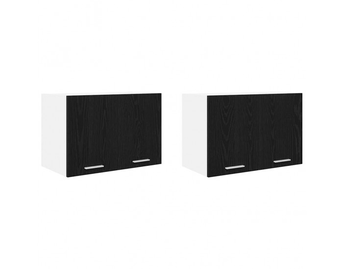 Sonata H Висящ шкаф с рафт Riga 2 pcs Черен дъб и бяло 60 x 31 x 40 см