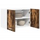 Sonata H Висящ шкаф с рафт Riga 2 pcs Димящ дъб и бяло 60 x 31 x 40 см
