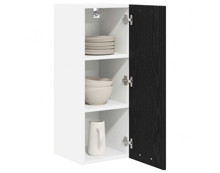 Sonata H Висящ шкаф с рафт Riga 2 pcs Черен дъб и бяло 30 x 31 x 80 см