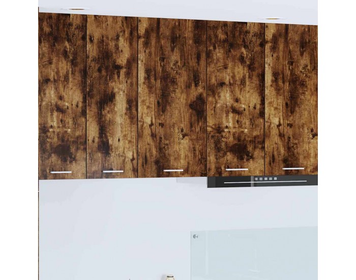 Sonata H Висящ шкаф с рафт с врата Riga Димящ дъб и бяло 40 x 31 x 80 см