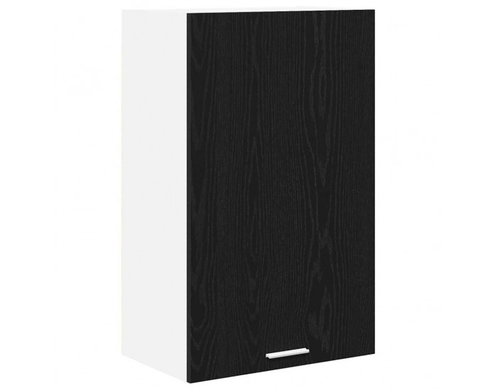 Sonata H Висящ шкаф с рафт с врата Riga Черен дъб и бяло 50 x 31 x 80 см