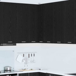 Sonata H Висящ шкаф с рафт Riga Черен дъб и бяло 57 x 57 x 100 см - Bucătării modulare