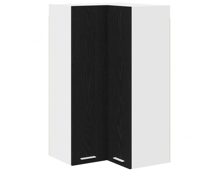 Sonata H Висящ шкаф с рафт Riga Черен дъб и бяло 57 x 57 x 100 см