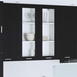 Sonata H Висящ шкаф Riga Черния дъб 80 x 31 x 100 см Инженерно дърво - Bucătării modulare