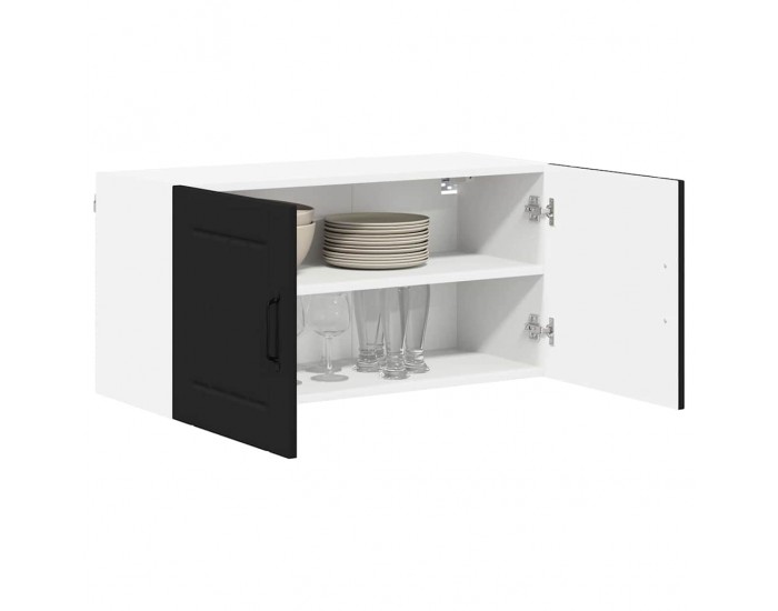 Sonata H Горен кухненски шкаф Черно 80 x 31 x 40 см Инженерно дърво