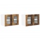 Sonata H Горен кухненски шкаф с рафт 2 pcs Старо дърво 60 x 31 x 40 см