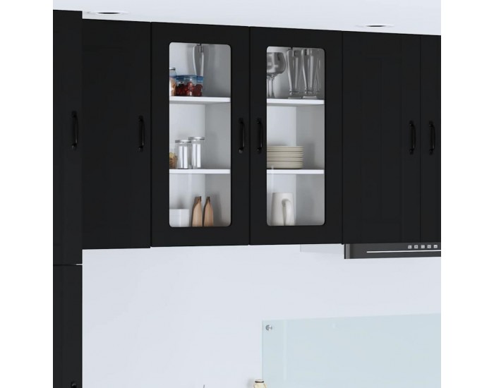 Sonata H Горен кухненски шкаф с рафт 2 pcs Черно 40 x 31 x 80 см