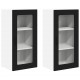 Sonata H Горен кухненски шкаф с рафт 2 pcs Черно 40 x 31 x 80 см