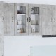 Sonata H Горен кухненски шкаф с рафт Циментено сиво 40 x 31 x 80 см