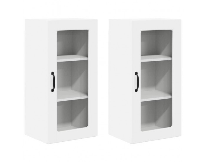 Sonata H Горен кухненски шкаф с рафт 2 pcs Лъскаво бяло 40 x 31 x 80 см