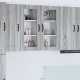 Sonata H Горен кухненски шкаф с рафт 2 pcs Сив Сонома 40 x 31 x 80 см
