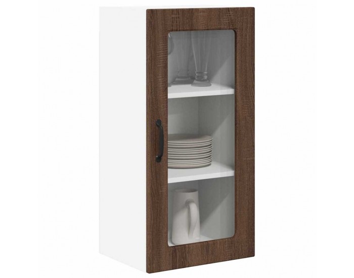 Sonata H Горен кухненски шкаф с рафт 2 pcs Кафяв дъб 40 x 31 x 80 см