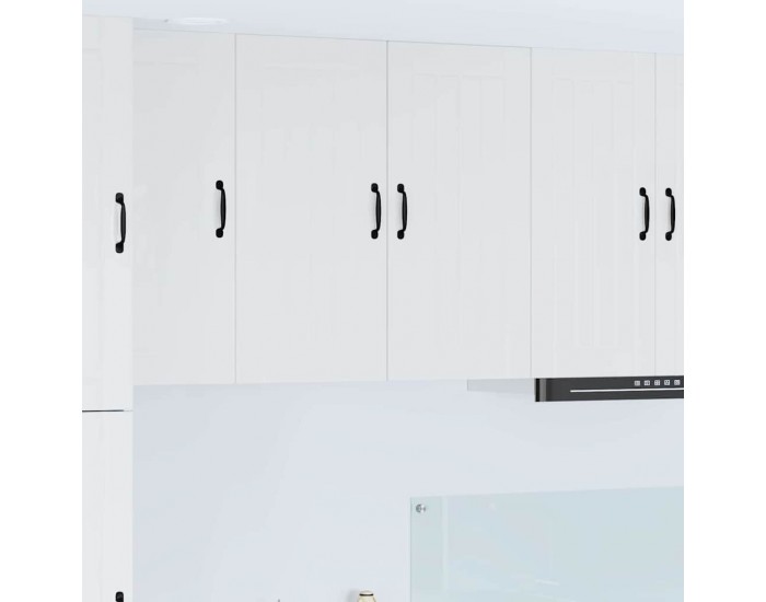 Sonata H Горен кухненски шкаф с рафт Лъскаво бяло 80 x 31 x 80 см