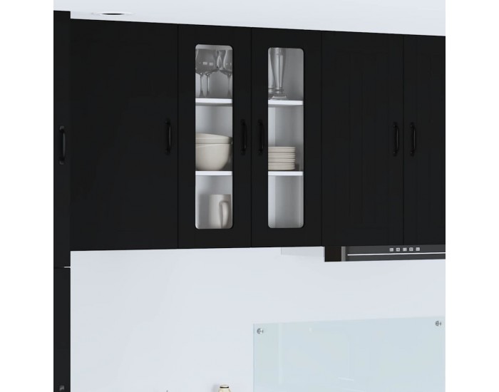 Sonata H Горен кухненски шкаф Черно 60 x 31 x 80 см Инженерно дърво