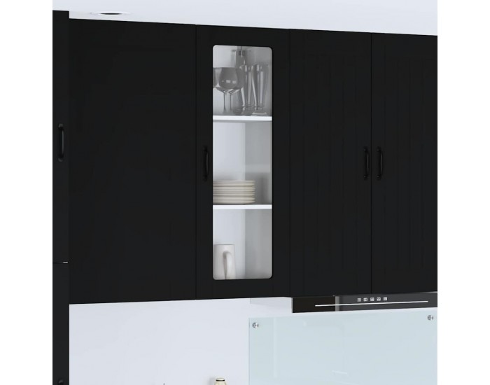 Sonata H Горен кухненски шкаф Черно 40 x 31 x 100 см Инженерно дърво