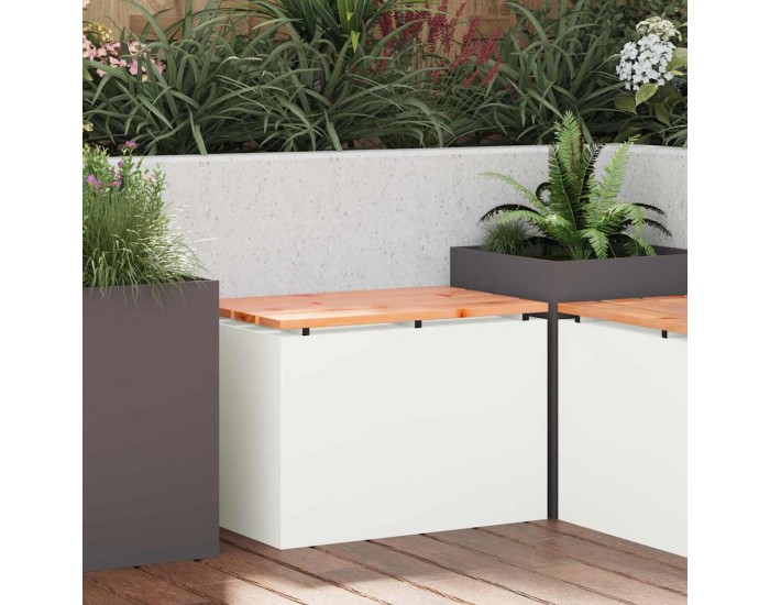 Sonata H Градинска пейка Бяло 60 x 40 x 43 см Стомана