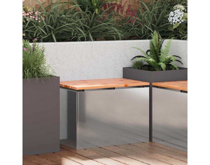Sonata H Градинска пейка Сребрист 60 x 40 x 43 см Поцинкована стомана