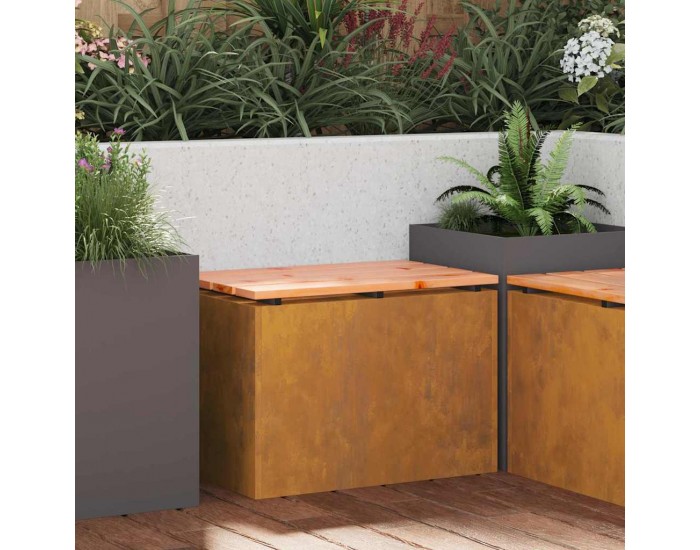 Sonata H Градинска пейка Ръждясало 60 x 40 x 43 см Патинираща стомана