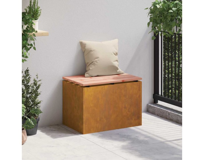 Sonata H Градинска пейка Ръждясало 60 x 40 x 43 см Патинираща стомана