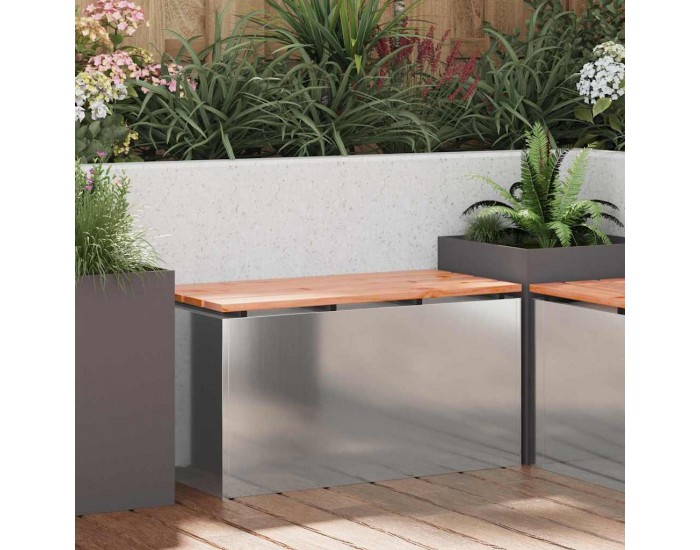 Sonata H Градинска пейка Сребрист 80 x 40 x 43 см Поцинкована стомана