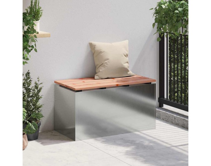 Sonata H Градинска пейка Сребрист 80 x 40 x 43 см Поцинкована стомана
