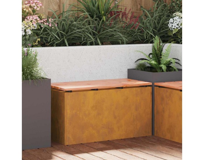Sonata H Градинска пейка Ръждясало 80 x 40 x 43 см Патинираща стомана