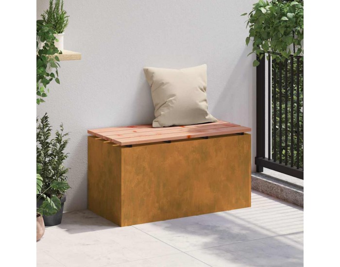 Sonata H Градинска пейка Ръждясало 80 x 40 x 43 см Патинираща стомана