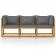 Sonata H 3-местен градински диван с възглавница, акация масив